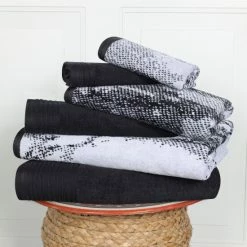 Wholesale 🔔 Miranda Haus Cotton Quick-Drying 6-Piece Solid And Marble Towel Set Terra Cotta 😍