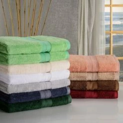 Cheapest 😍 Miranda Haus Soft Rayon From Bamboo And Cotton Bath Towel (Set Of 2) River Blue 🔥