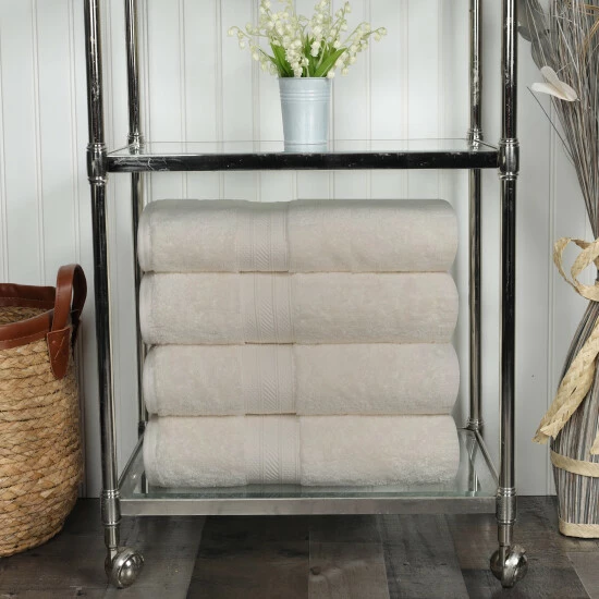 Budget π Miranda Haus Cotton Solid Highly-Absorbent 4-Piece Bath Towel Set Allure π 6 Budget π Miranda Haus Cotton Solid Highly-Absorbent 4-Piece Bath Towel Set Allure π - Image 4