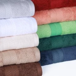 Wholesale 🌟 Miranda Haus 8 Piece Bath Towel Set, Rayon From Bamboo And Cotton Royal Blue 😍