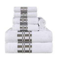 Best reviews of 🎁 Miranda Haus Cotton 8 Piece Geometric Border, Soft And Quick Drying Bathroom Towel Set Navy-blue ✨ -Miranda Haus Shop unnamed file 4576