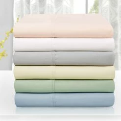 Deals 🥰 Miranda Haus Solid Tencel-Blend 2-Piece Pillowcase Set Blue ❤️