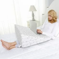 Hot Sale ✔️ Miranda Haus Therapeutic Design Parker Memory Foam Wedge Pillow - White 💯