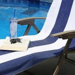 Brand new ✔️ Miranda Haus Cotton Cabana Stripe Standard Size Towel/ Chaise Lounge Chair Cover Turquoise 😉 -Miranda Haus Shop unnamed file 4617