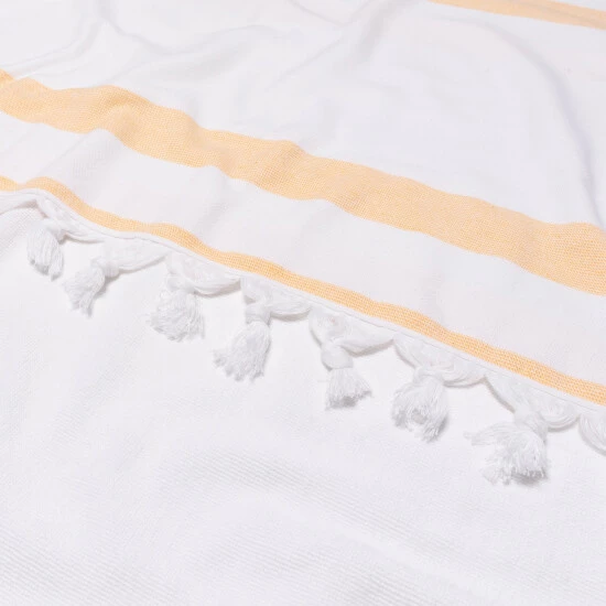 Best deal β Miranda Haus Kai Stripe Fouta Beach Towel With Tassels - 35" X 68" Yellow π 6 Best deal β Miranda Haus Kai Stripe Fouta Beach Towel With Tassels - 35" X 68" Yellow π - Image 4