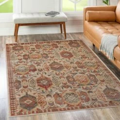 Cheapest 😀 Miranda Haus Lamar Rust Aztec Polypropylene Southwestern Area Rug ⭐