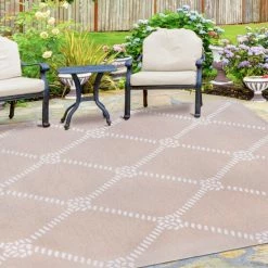 Cheapest ❤️ Miranda Haus Coastal Geometric Lattice Indoor/ Outdoor Area Rug Ivory 🔥 -Miranda Haus Shop unnamed file 608