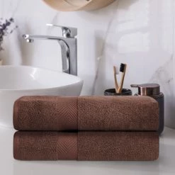 Cheapest 🤩 Miranda Haus Absorbent Zero Twist Cotton Bath Towel (Set Of 2) Coral 🤩 -Miranda Haus Shop unnamed file 63