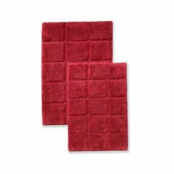 Deals 🎁 Miranda Haus Cotton Checkers 2-piece Non-skid Bath Rug Silver ✔️ -Miranda Haus Shop unnamed file 660