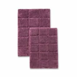 Deals 🎁 Miranda Haus Cotton Checkers 2-piece Non-skid Bath Rug Silver ✔️ -Miranda Haus Shop unnamed file 661