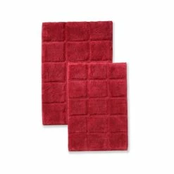 Deals 🎁 Miranda Haus Cotton Checkers 2-piece Non-skid Bath Rug Silver ✔️ -Miranda Haus Shop unnamed file 662