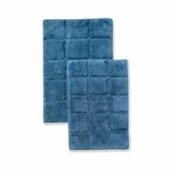 Deals 🎁 Miranda Haus Cotton Checkers 2-piece Non-skid Bath Rug Silver ✔️ -Miranda Haus Shop unnamed file 664