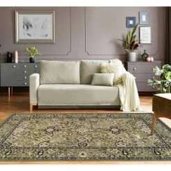 Best Sale 😉 Miranda Haus Radcliffe Classic Floral Medallion Area Rug Collection Sage 😀