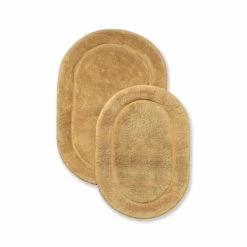 Hot Sale 😉 Miranda Haus Cotton Non-slip Oval 2-piece Bath Rug Set Silver 🛒 -Miranda Haus Shop unnamed file 71