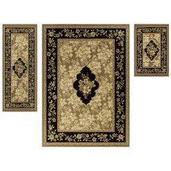 New 🥰 Vintage Floral Medallion Oriental Indoor Area Rug By Miranda Haus - 3PC (2' X 3', 2' X 5', 5' X 7') ❤️ -Miranda Haus Shop unnamed file 731