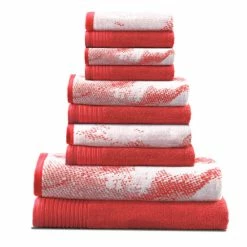Coupon ⭐ Miranda Haus Cotton Quick-Drying 10-Piece Solid And Marble Towel Set Terra Cotta 🔔 -Miranda Haus Shop unnamed file 769