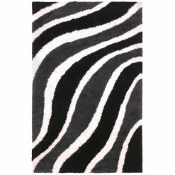 Best deal 🌟 Miranda Haus Tullan Modern Waves Shag Hand Tufted Area Rug Navy Blue 🔔 -Miranda Haus Shop unnamed file 833