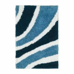 Best deal 🌟 Miranda Haus Tullan Modern Waves Shag Hand Tufted Area Rug Navy Blue 🔔 -Miranda Haus Shop unnamed file 835