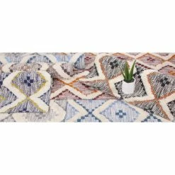 Cheap 🧨 Miranda Haus Esme Hand-Tufted Cotton/Wool Geometric Farmhouse Area Rug Stone Blue ❤️