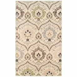 Buy 🥰 Miranda Haus Rustic Floral Damask Non-Slip Indoor Area Rug Ivory ❤️ -Miranda Haus Shop unnamed file 864