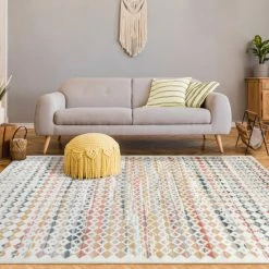 Best Sale 🔥 Miranda Haus Vance Geometric Diamonds Abstract Area Rug 👏