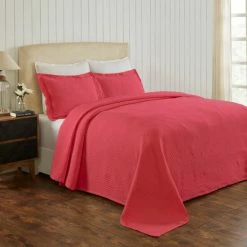 Coupon 👍 Miranda Haus Laurence Cotton Jacquard Matelasse Bedspread Set Cranberry 😉 -Miranda Haus Shop unnamed file 942