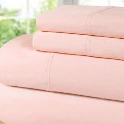 Budget ✔️ Miranda Haus 300-Thread Count Cotton Percale Solid Bed Sheet Set Blush 😀 -Miranda Haus Shop unnamed file 979