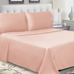 Budget ✔️ Miranda Haus 300-Thread Count Cotton Percale Solid Bed Sheet Set Blush 😀 -Miranda Haus Shop unnamed file 981