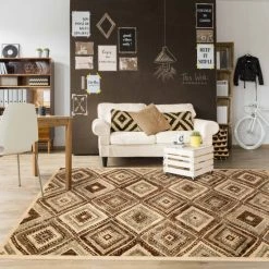 Cheap 🛒 Miranda Haus Farmhouse Southwestern Power-Loomed Indoor Area Rug Taupe 🔥